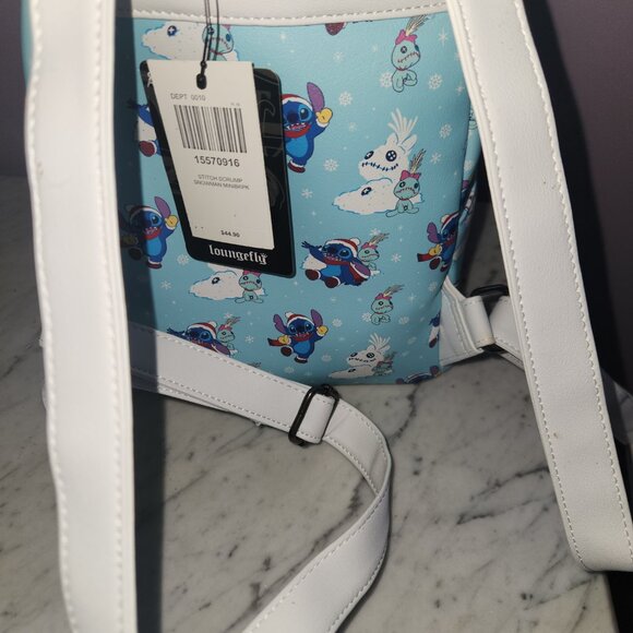 Disney Loungefly Stitch Scrump Snowman Snow Day Mini Backpack – NWT main image 6